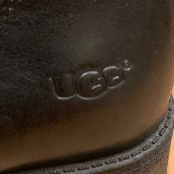 UGG Black Leather Knee-High Seldon Boots - Picture 3 of 10